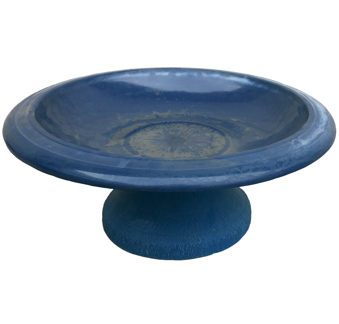 Tierra Fiber Clay Bird Bowl w/Small Base Navy Blue